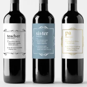 Waterproof labels for wine bottles